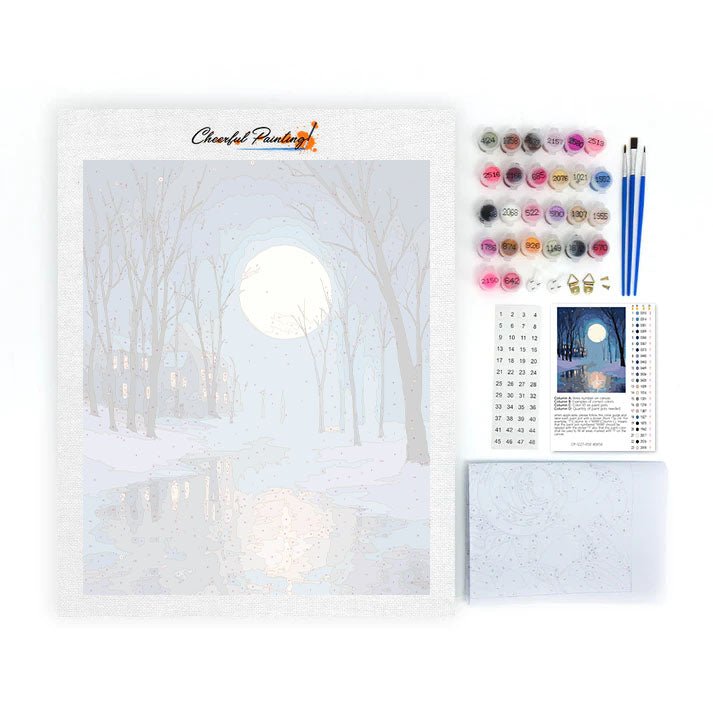 Neige au clair de lune - Peinture par numéros