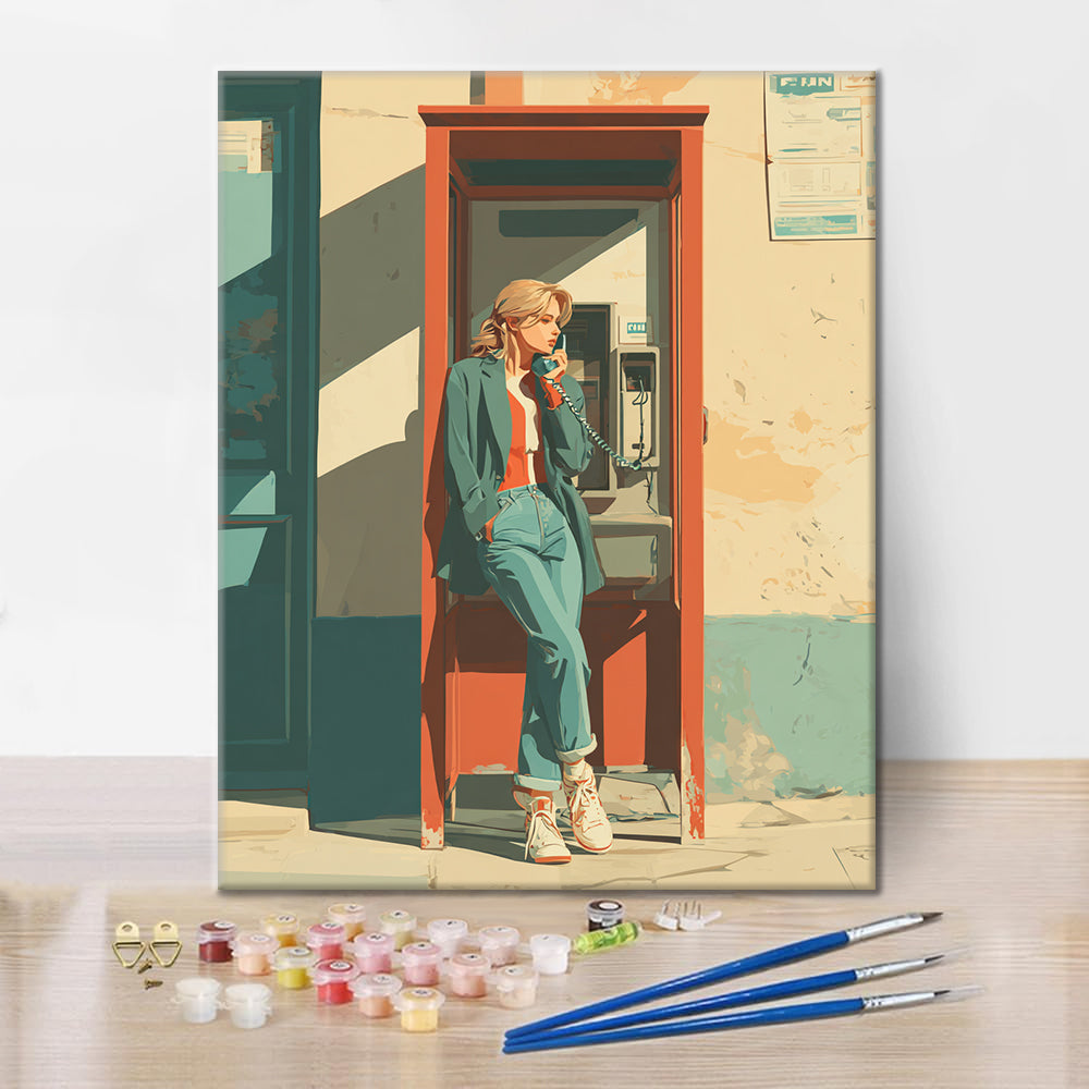 Cabine téléphonique - Peinture par numéros