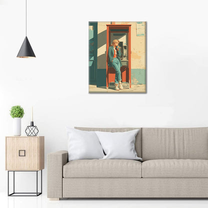 Cabine téléphonique - Peinture par numéros