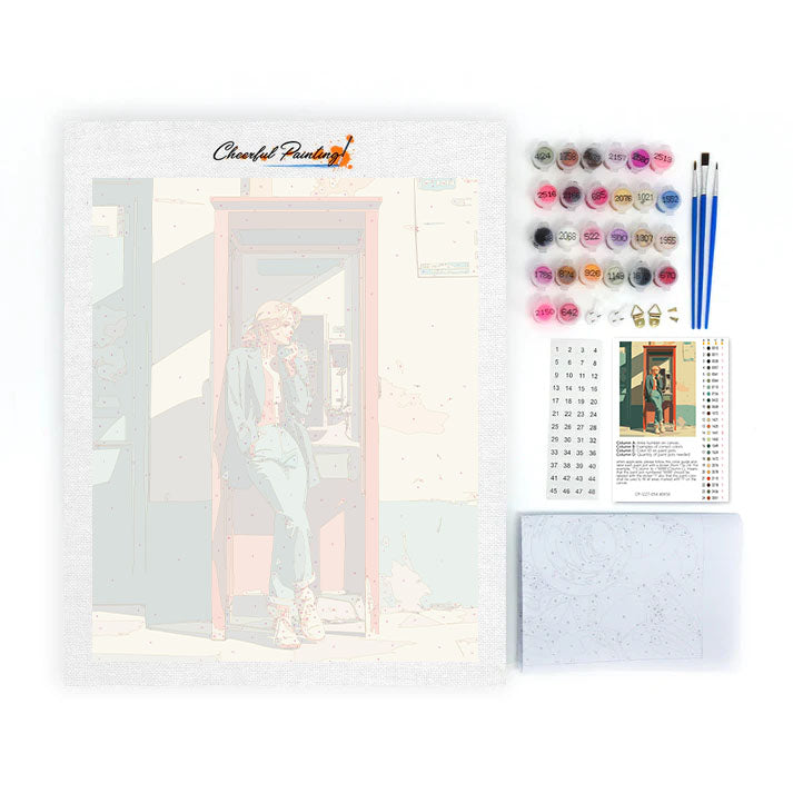 Cabine téléphonique - Peinture par numéros