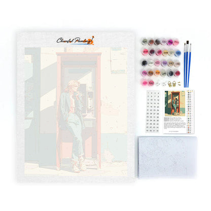 Cabine téléphonique - Peinture par numéros