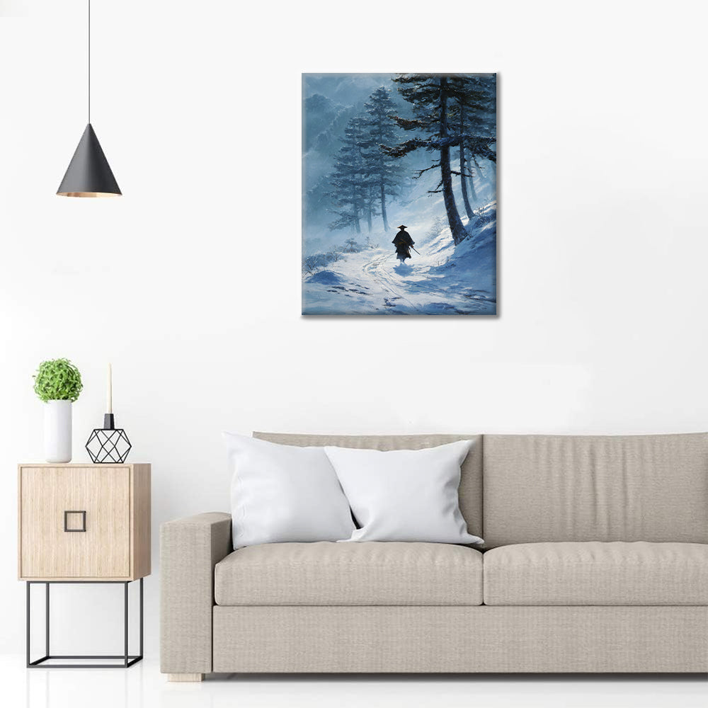 Chemin enneigé - Peinture par numéros