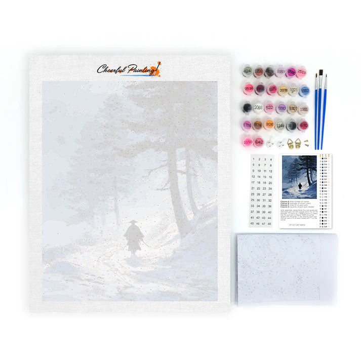Chemin enneigé - Peinture par numéros