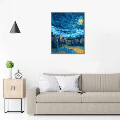 Village étoilé - Peinture par numéros