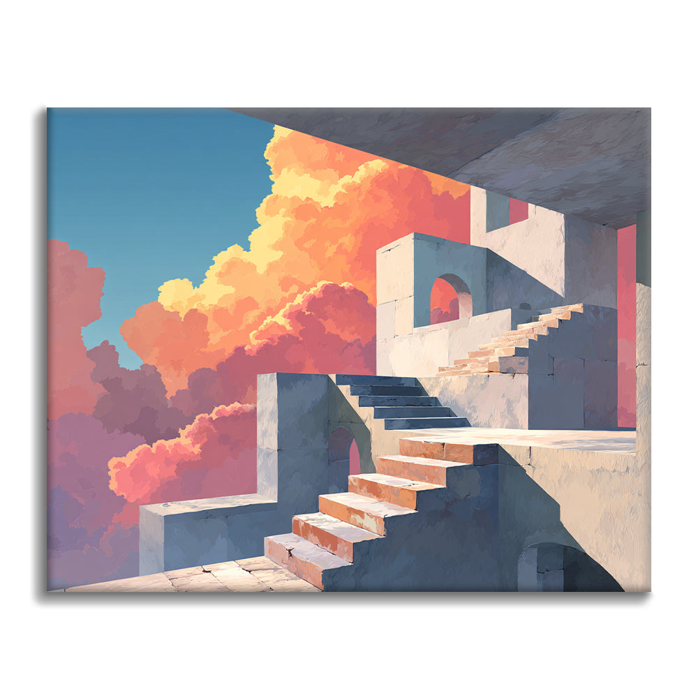 Escaliers en pierre - Peinture par numéros