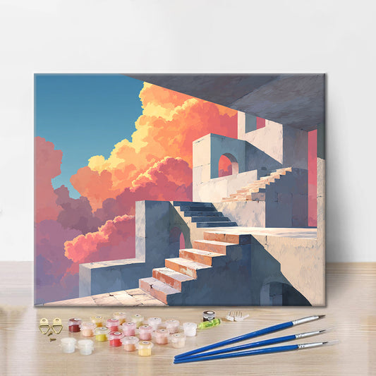 Escaliers en pierre - Peinture par numéros