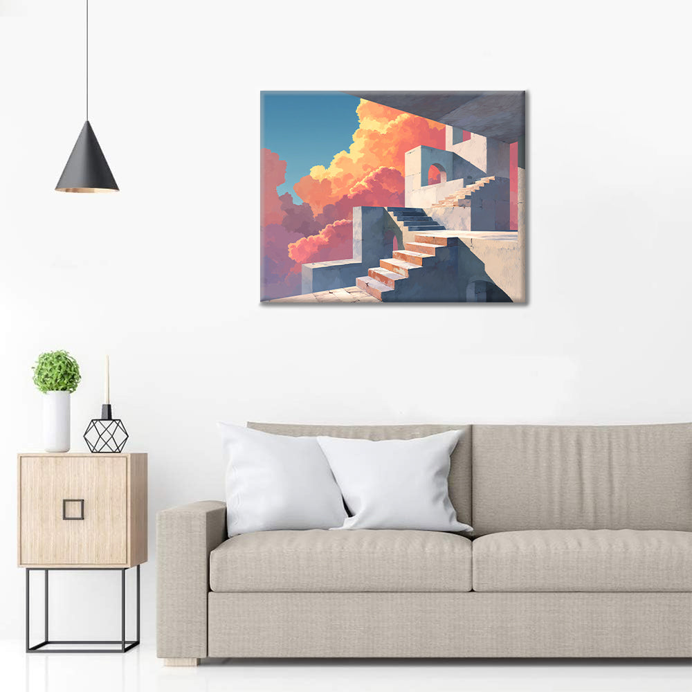 Escaliers en pierre - Peinture par numéros