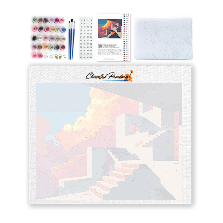 Escaliers en pierre - Peinture par numéros