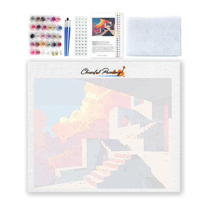 Escaliers en pierre - Peinture par numéros