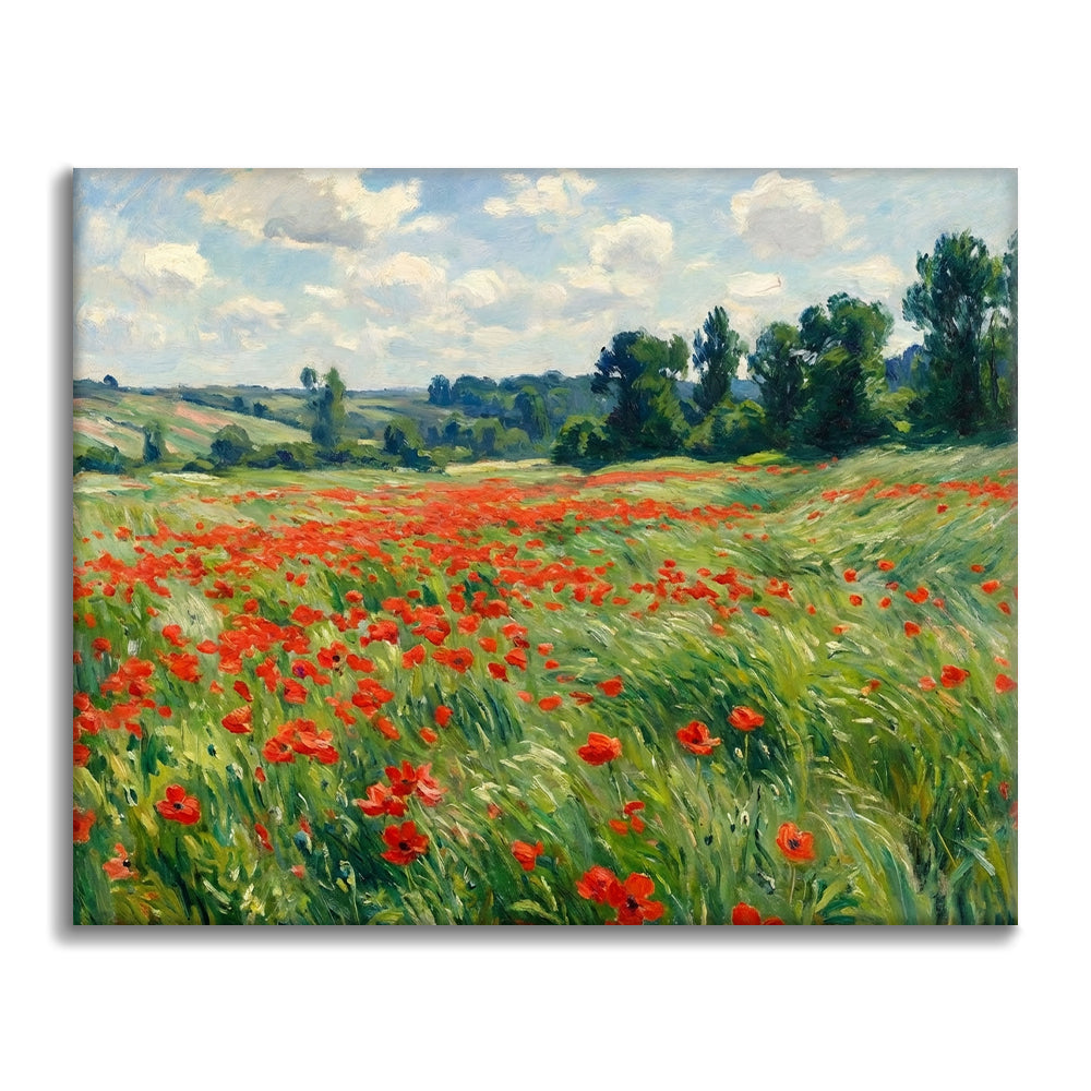 Champ de coquelicots d'été - Peinture par numéros