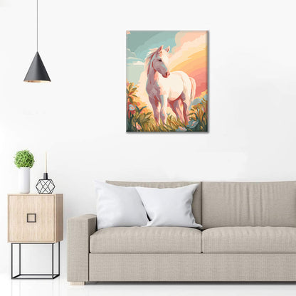 Petit cheval blanc - Peinture par numéros