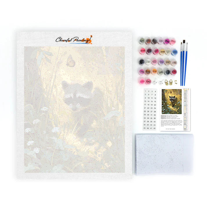 Le raton laveur - Peinture par numéros