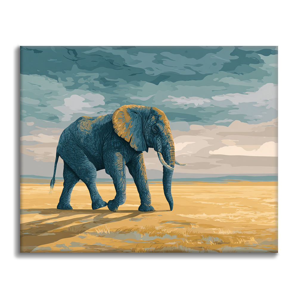 Éléphant qui marche - Peinture par numéros