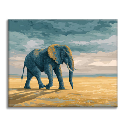 Éléphant qui marche - Peinture par numéros