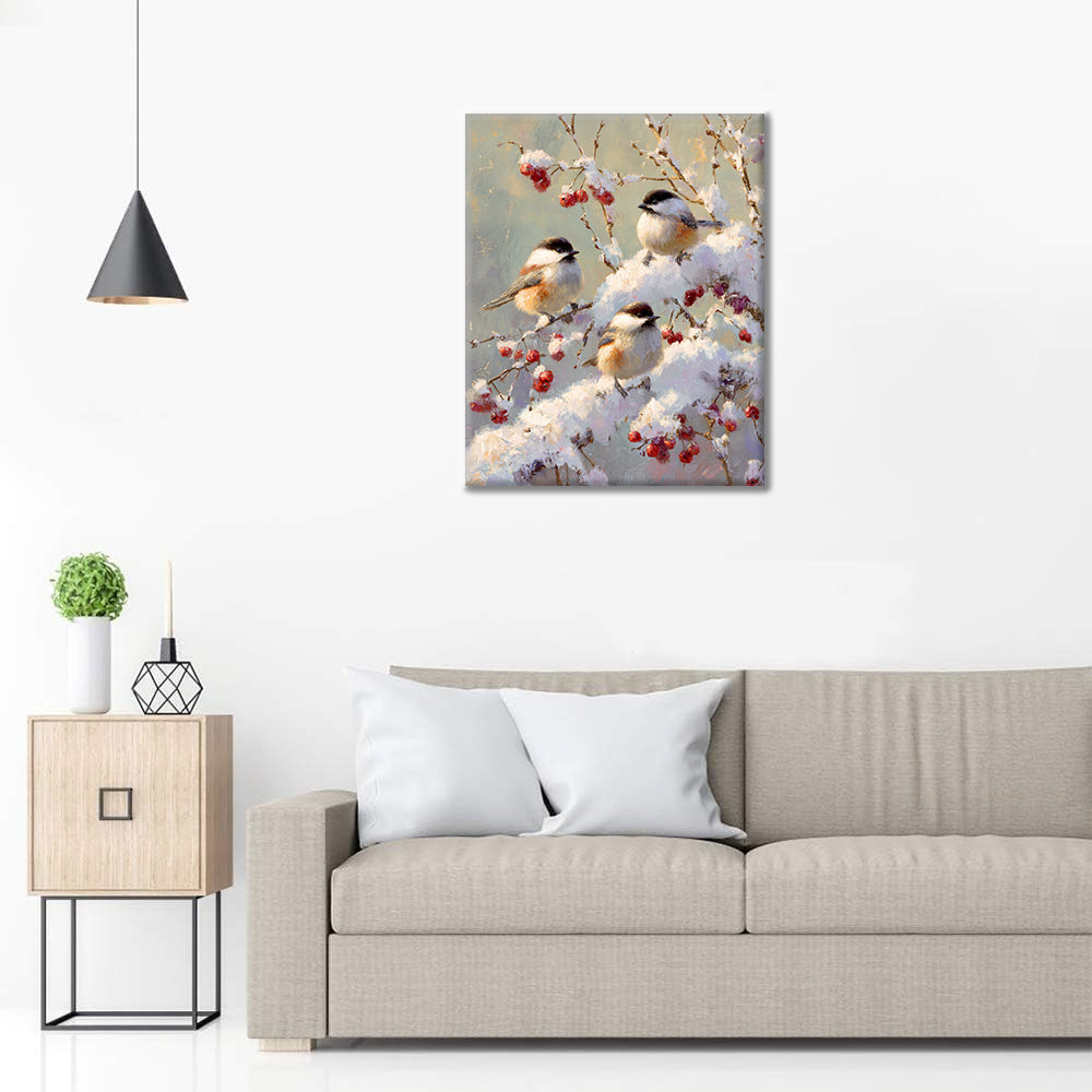 Oiseaux d'hiver - Peinture par numéros