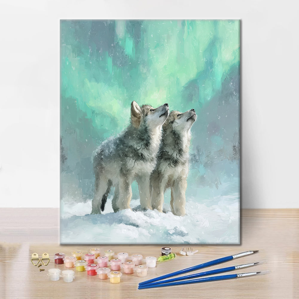 Les Loups de l'Aurore - Peinture par numéros