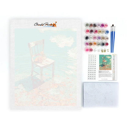 Chaise en bois - Peinture par numéros