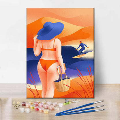 Journée de détente à la plage - Peinture par numéros