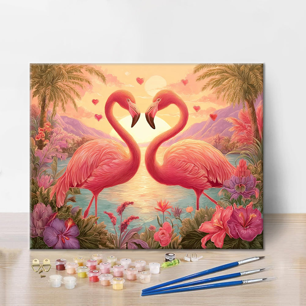 Romance des flamants - Peinture par numéros