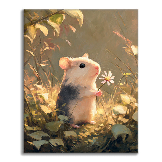 Le hamster et la fleur - Peinture par numéros
