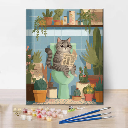 Le chat qui lit - Peinture par numéros