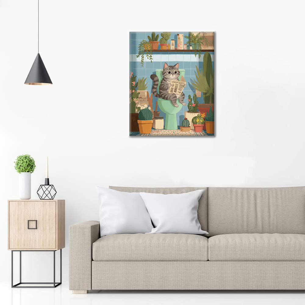 Le chat qui lit - Peinture par numéros