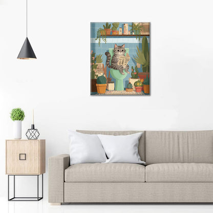 Le chat qui lit - Peinture par numéros