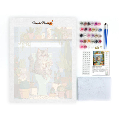 Le chat qui lit - Peinture par numéros