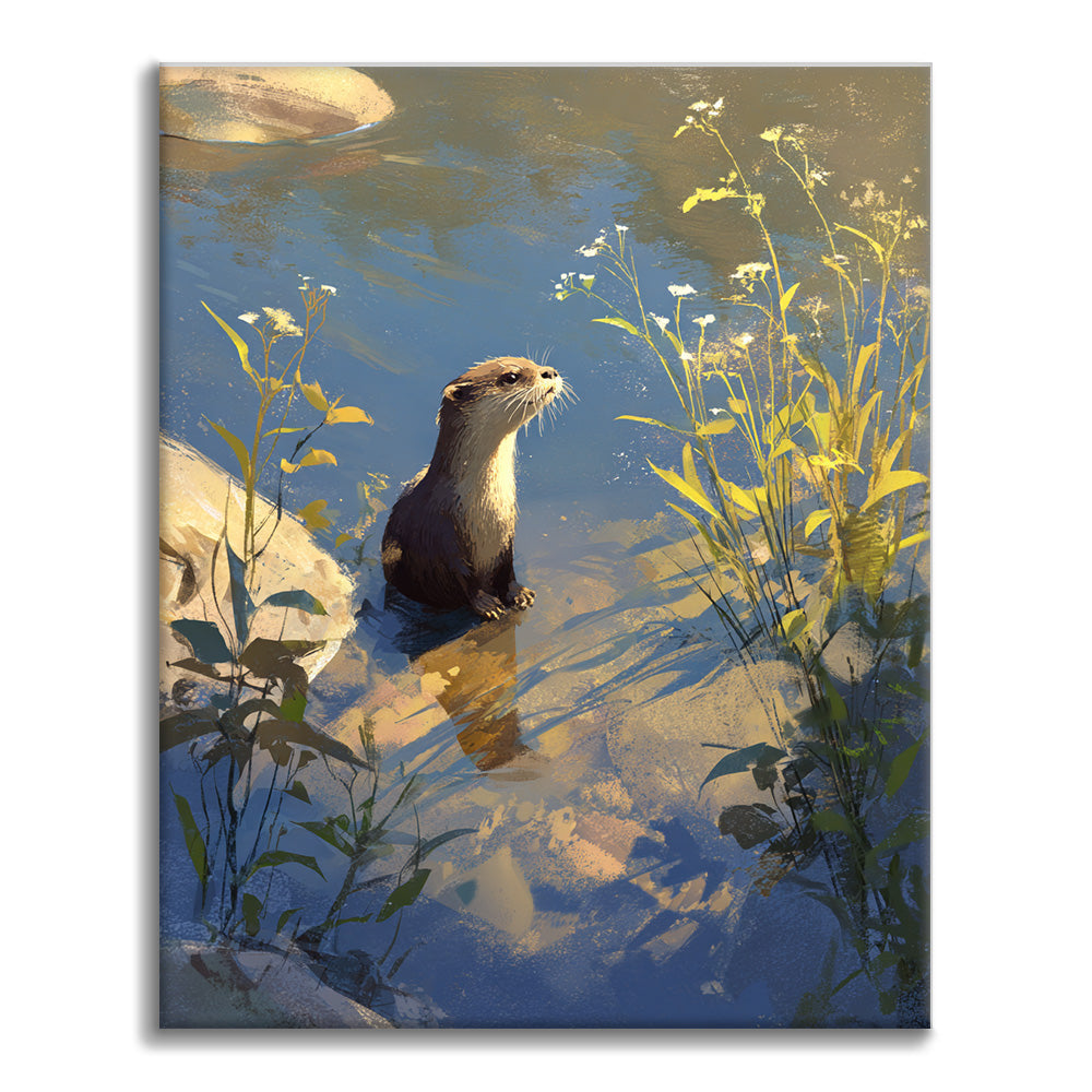 Loutre au bord de l’eau - Peinture par numéros