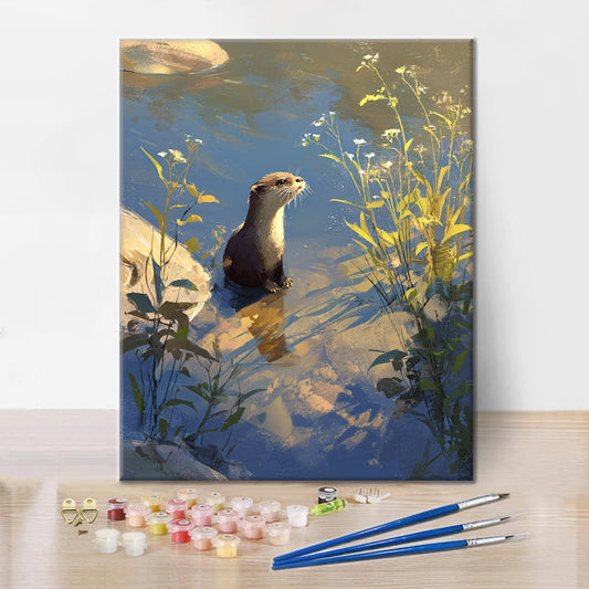 Loutre au bord de l’eau - Peinture par numéros