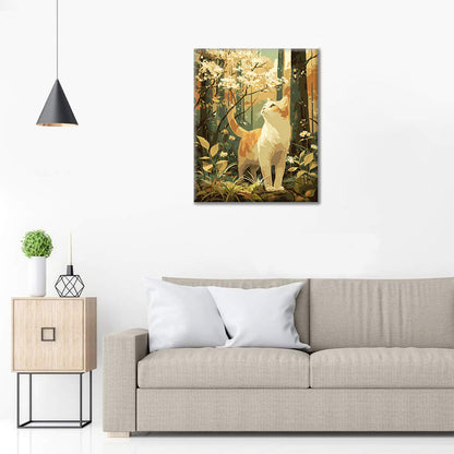 Chat au printemps - Peinture par numéros