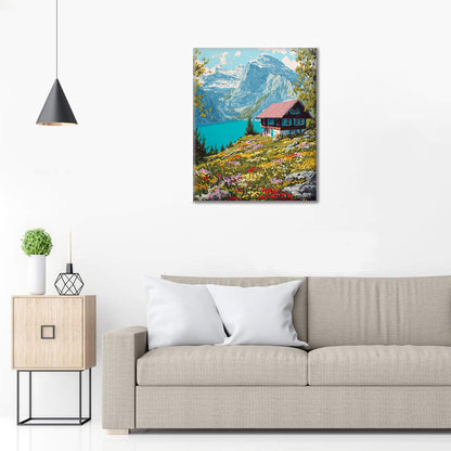 Chalet suisse - Peinture par numéros