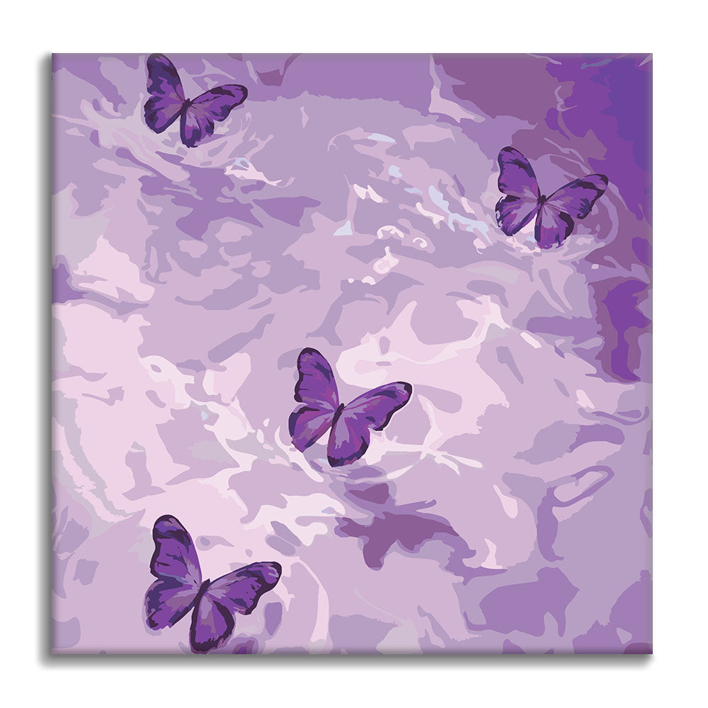Paysage onirique violet - Mini peinture par numéros