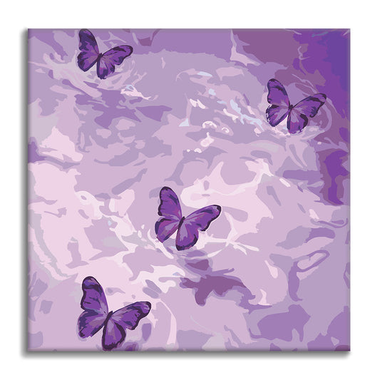 Paysage onirique violet - Mini peinture par numéros