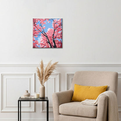 Ciel de cerisiers en fleurs - Mini peinture par numéros