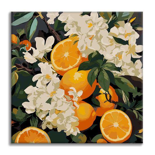 Fleurs d'agrumes - Mini peinture par numéros