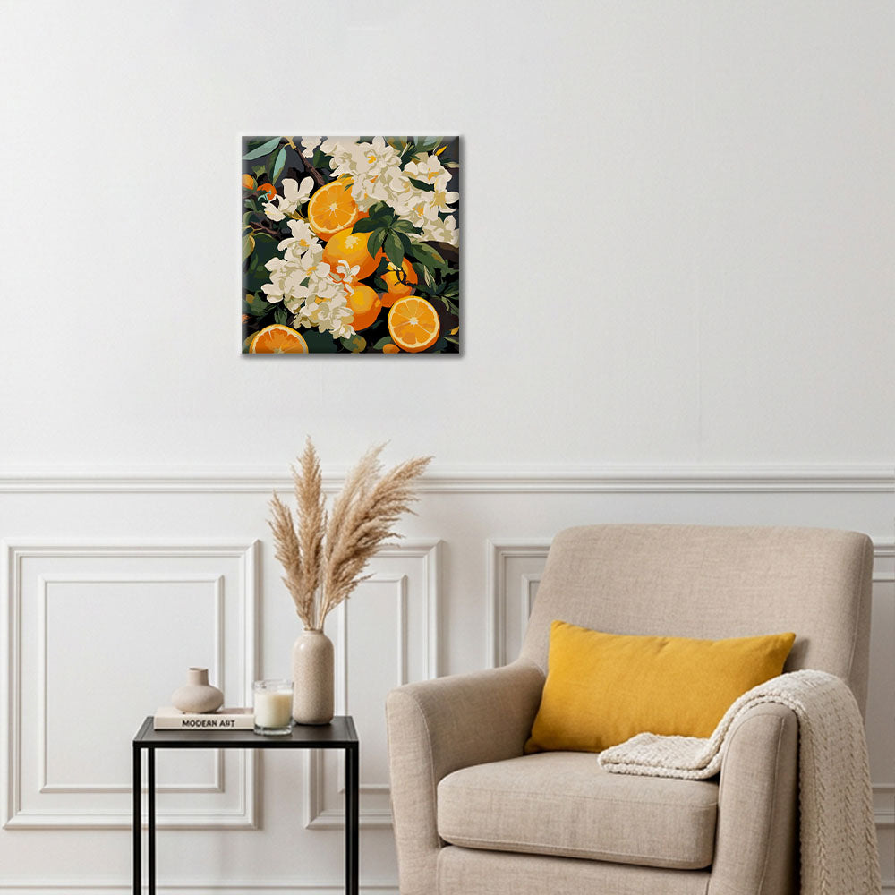 Fleurs d'agrumes - Mini peinture par numéros