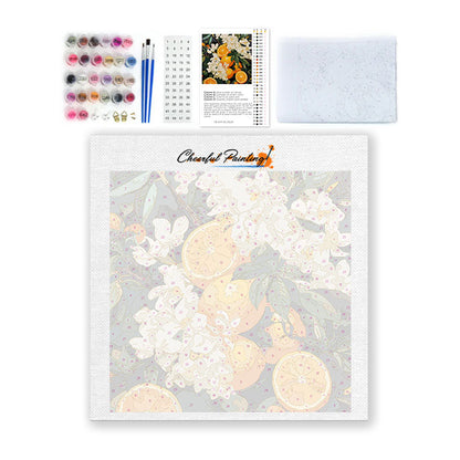 Fleurs d'agrumes - Mini peinture par numéros