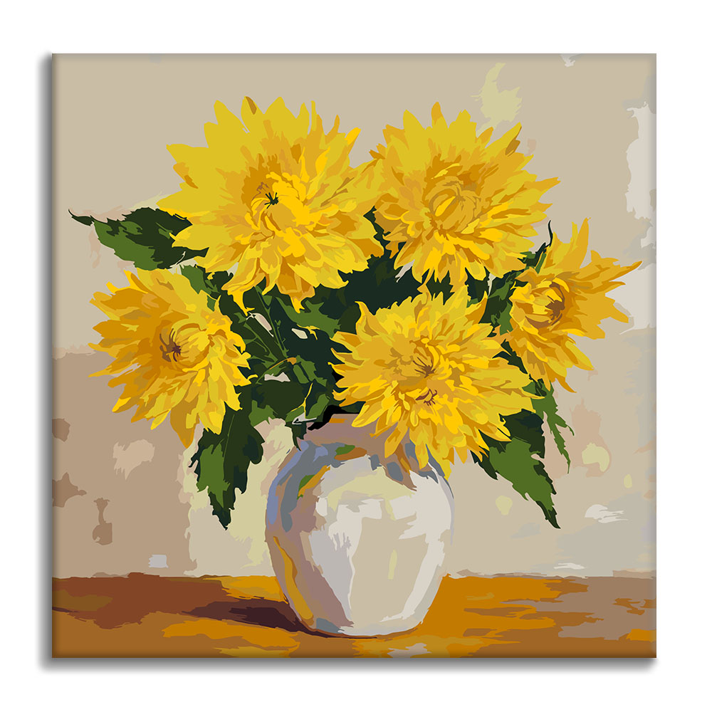 Bouquet de marguerites dorées - Mini peinture par numéros