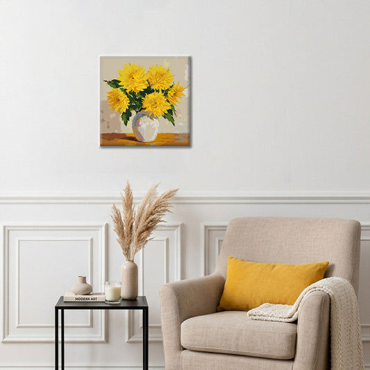 Bouquet de marguerites dorées - Mini peinture par numéros