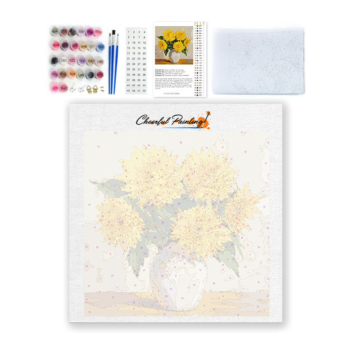 Bouquet de marguerites dorées - Mini peinture par numéros