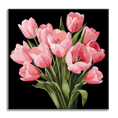 Tulipes de minuit - Mini peinture par numéros
