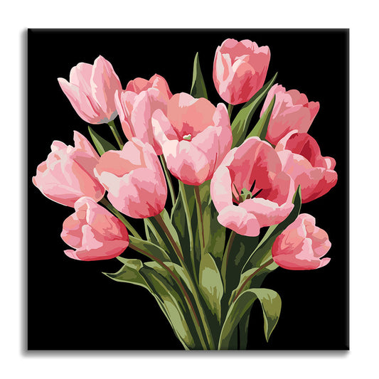 Tulipes de minuit - Mini peinture par numéros