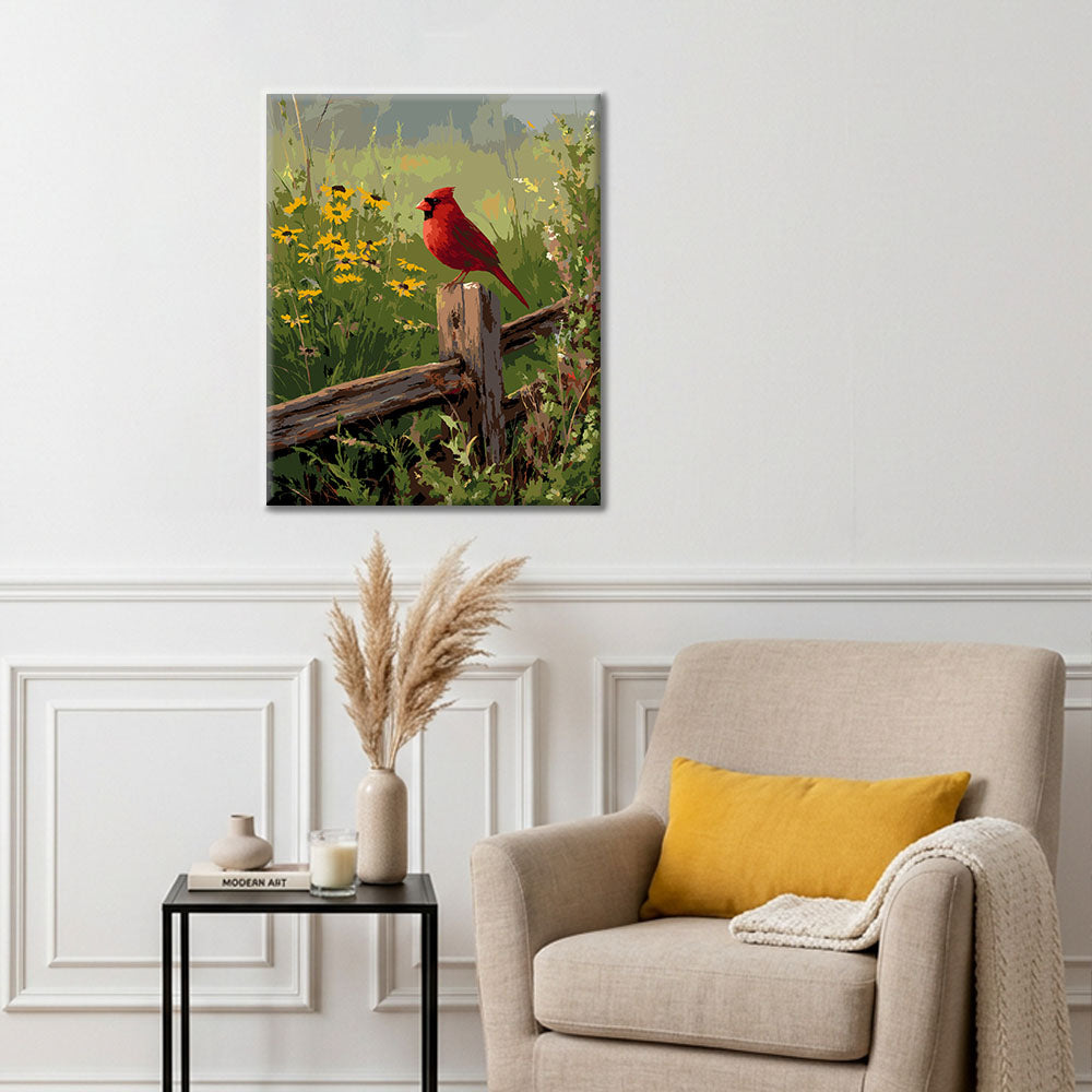 Cardinal de campagne - Peinture par numéros