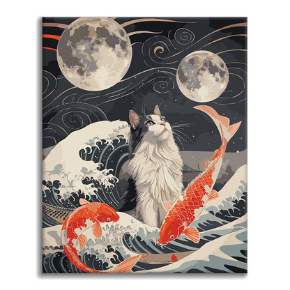 Le Félin et la Marée - Peinture par numéros