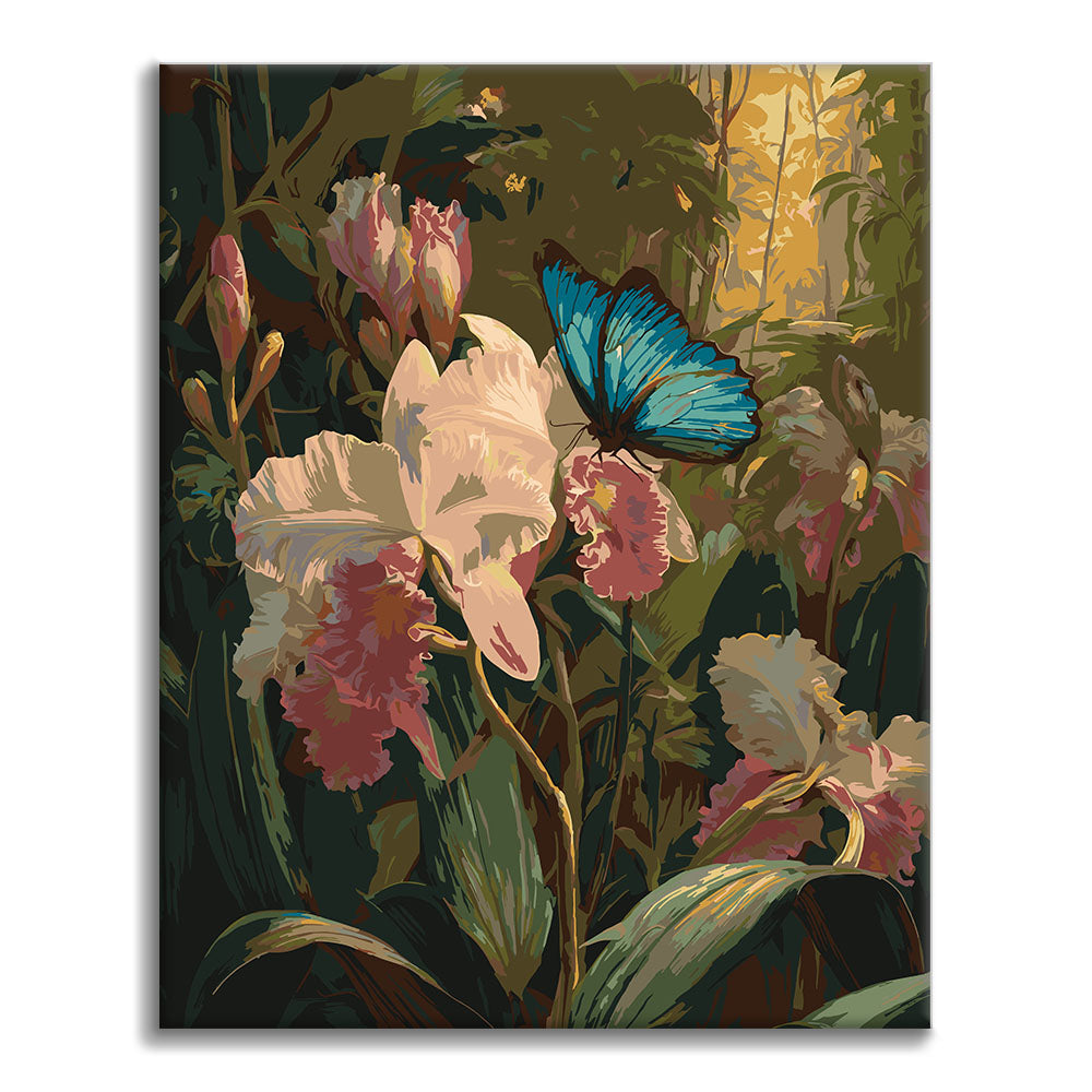 Orchidées et papillons - Peinture par numéros