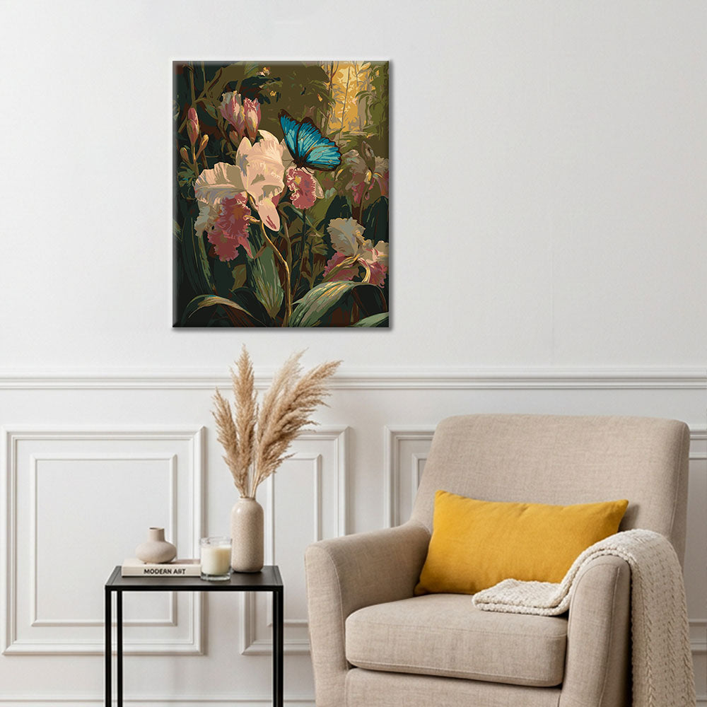 Orchidées et papillons - Peinture par numéros
