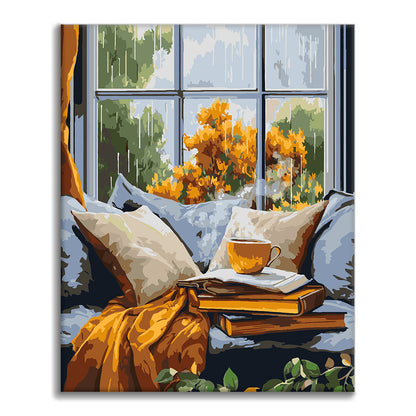 Journée pluvieuse dehors - Peinture par numéros