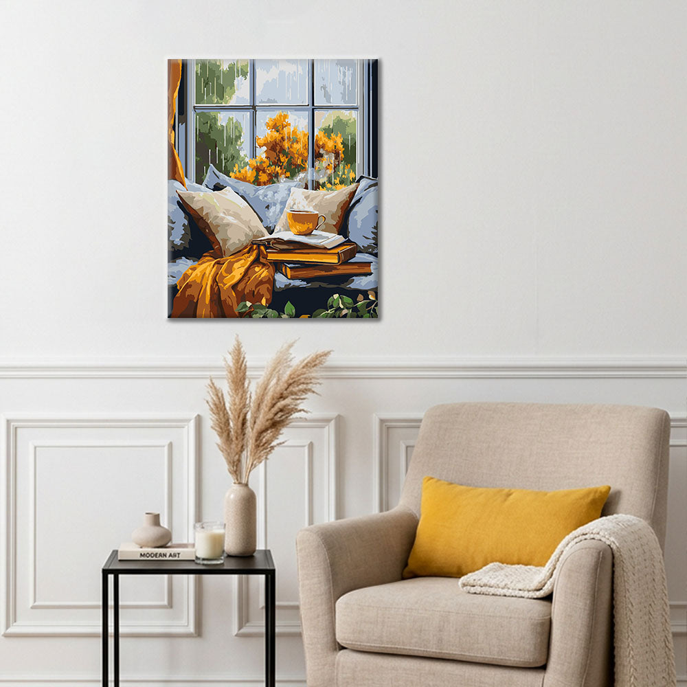 Journée pluvieuse dehors - Peinture par numéros