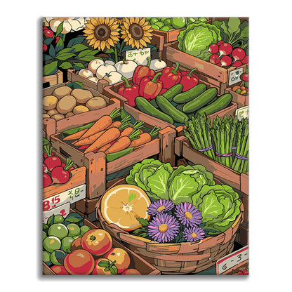 Marché de Sunny Street III - Peinture par numéros